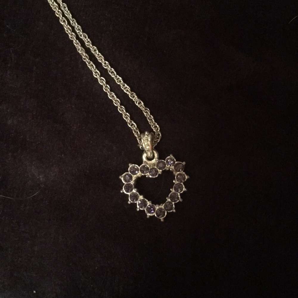 Silver and purpler rhinestone necklace